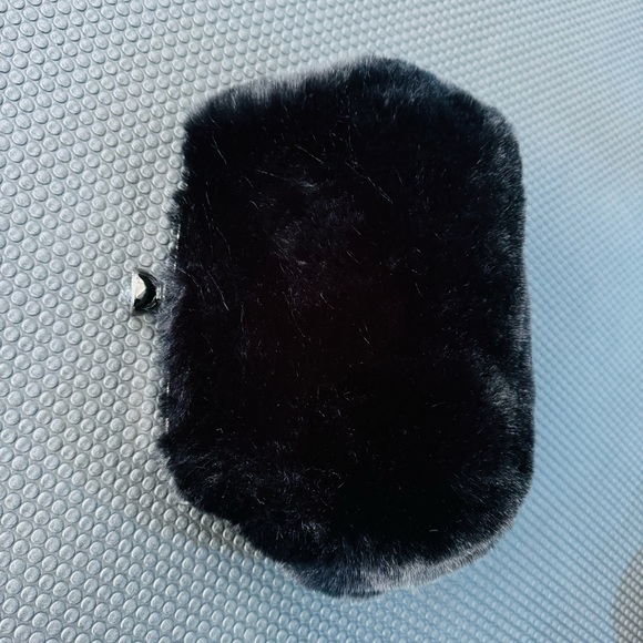 Fur Story Black Fox Rhinestone Button Bag - Picture 5 of 5